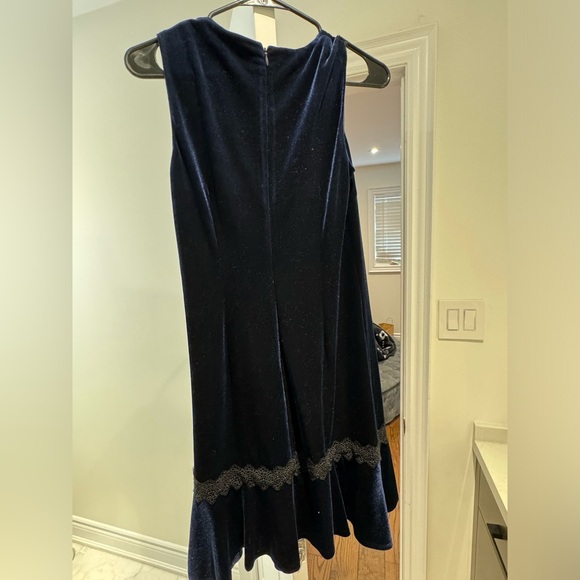 Karl Lagerfeld Navy Blue Velvet Dress - Picture 4 of 6